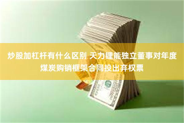 炒股加杠杆有什么区别 天力锂能独立董事对年度煤炭购销框架合同投出弃权票