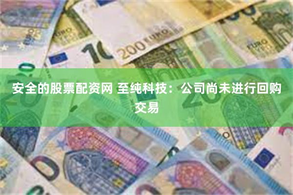 安全的股票配资网 至纯科技：公司尚未进行回购交易