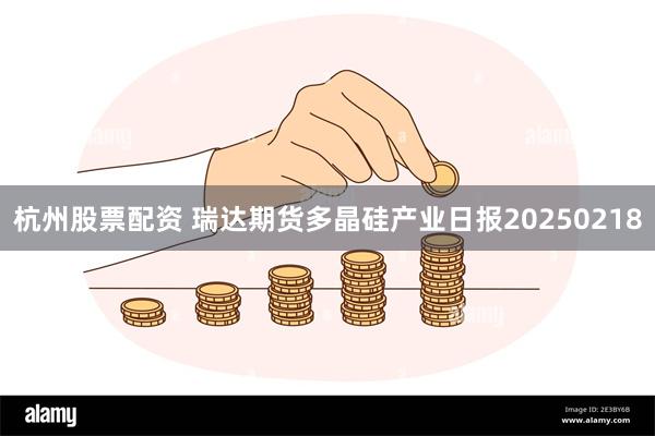 杭州股票配资 瑞达期货多晶硅产业日报20250218